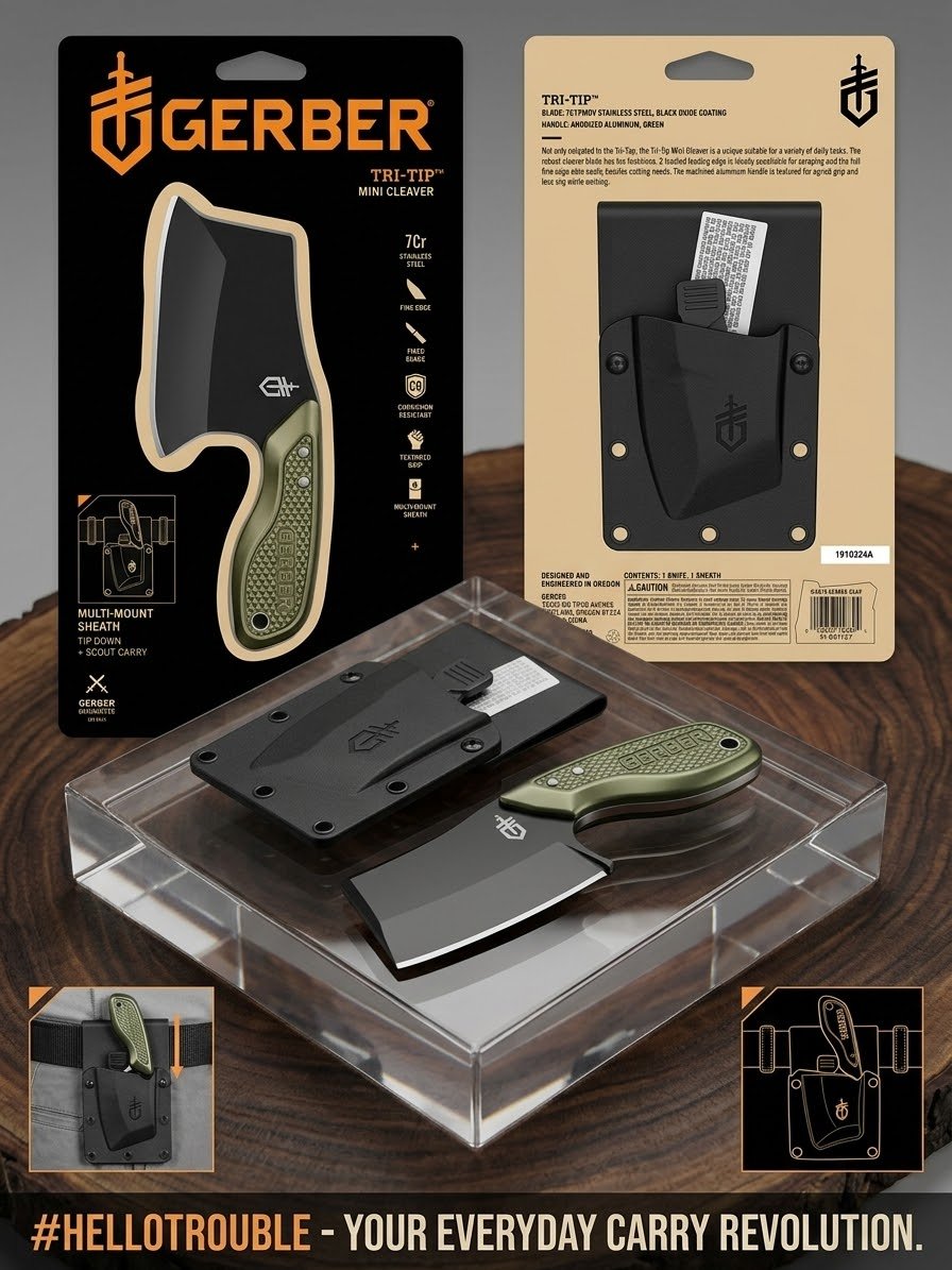 TRI-TIP MINI CLEAVER GREEN - G3727 - GERBER