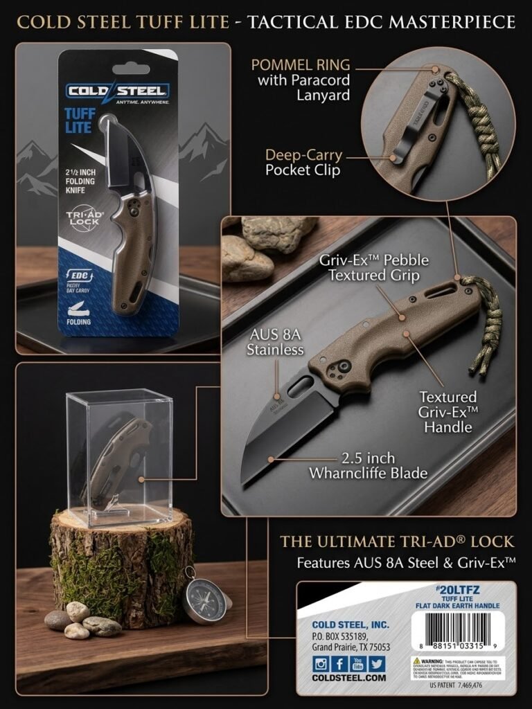 TUFF LITE TRI-AD LOCK DE CS20LTFZ - COLD STEEL